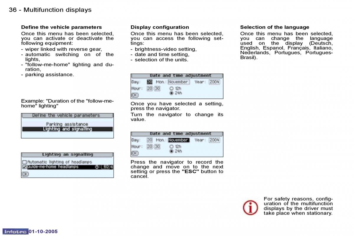 Peugeot 307 owners manual / page 38