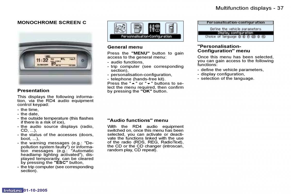 Peugeot 307 owners manual / page 39