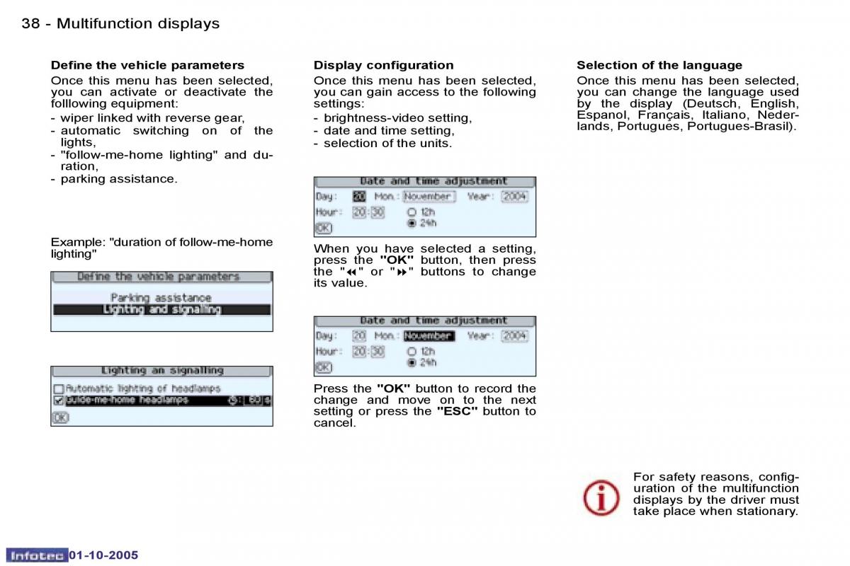 Peugeot 307 owners manual / page 40