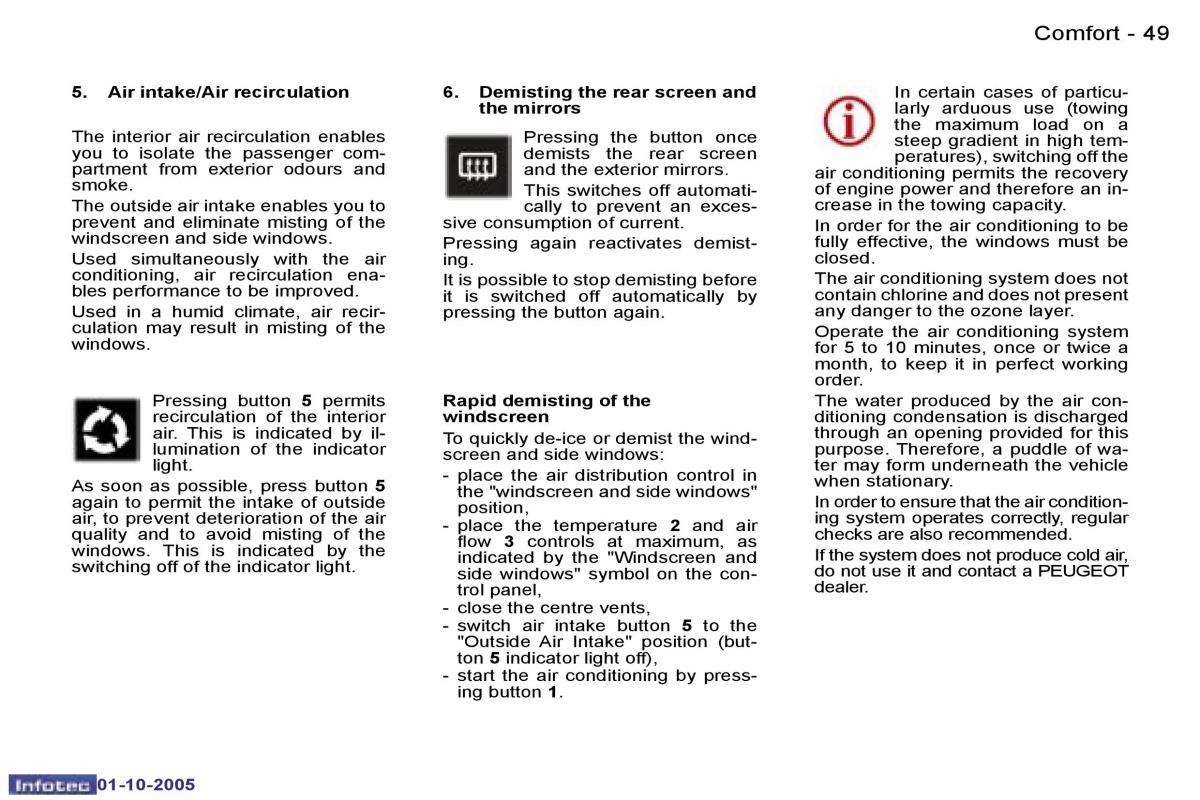 Peugeot 307 owners manual / page 51