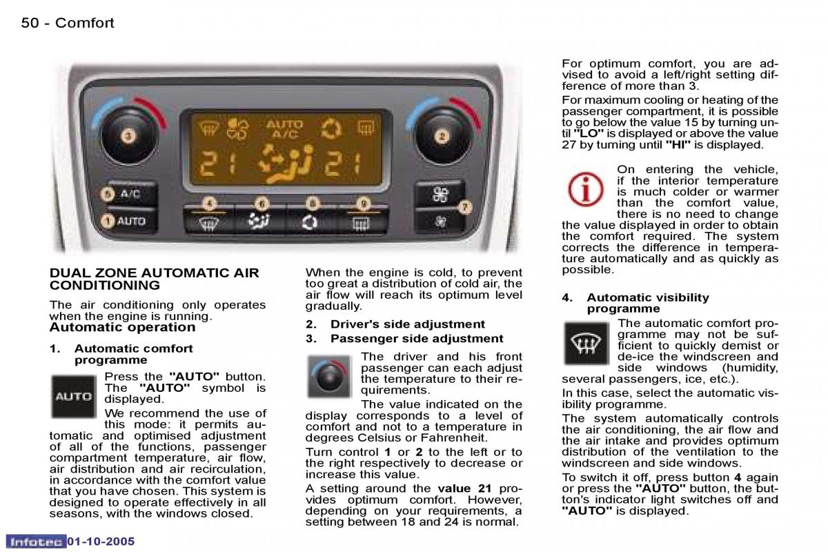 Peugeot 307 owners manual / page 52