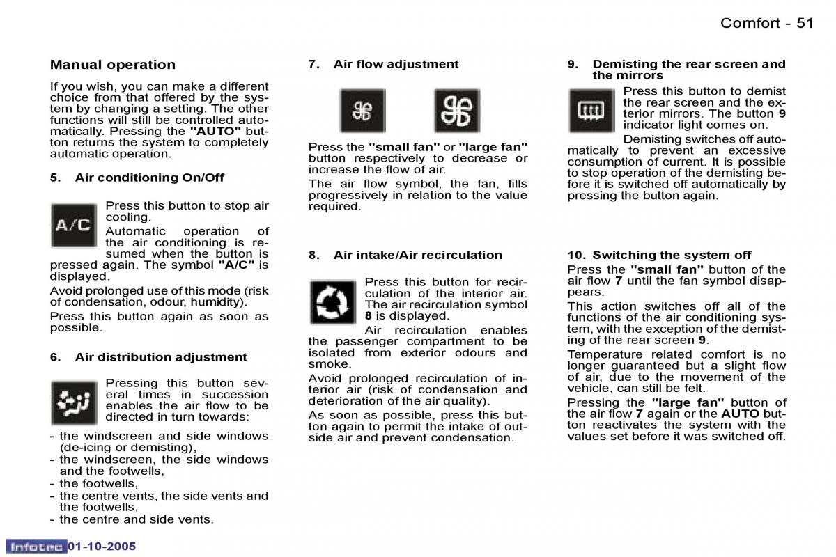 Peugeot 307 owners manual / page 53