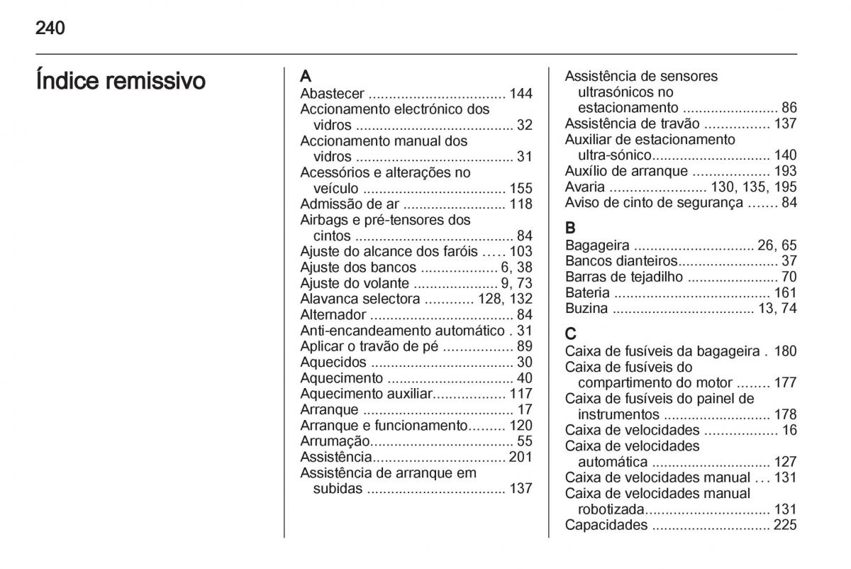 Opel Corsa D manual del propietario / page 242