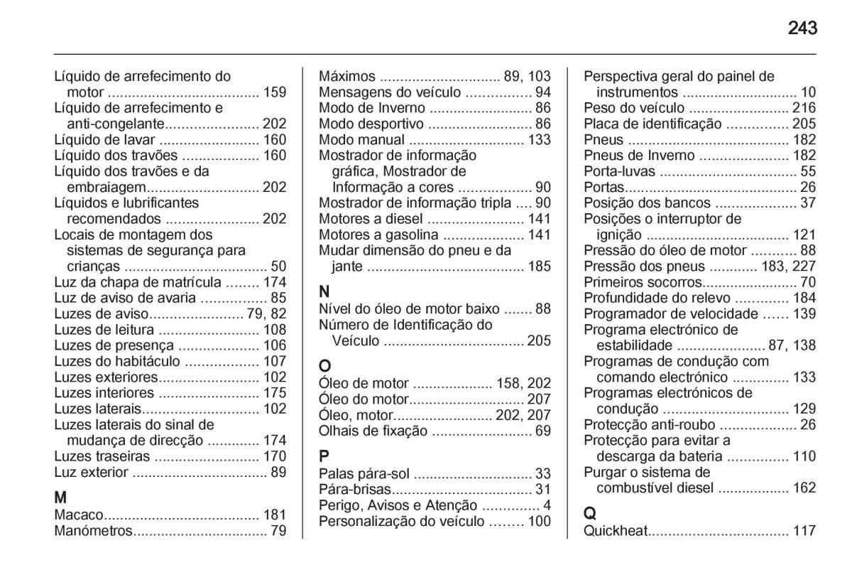 Opel Corsa D manual del propietario / page 245