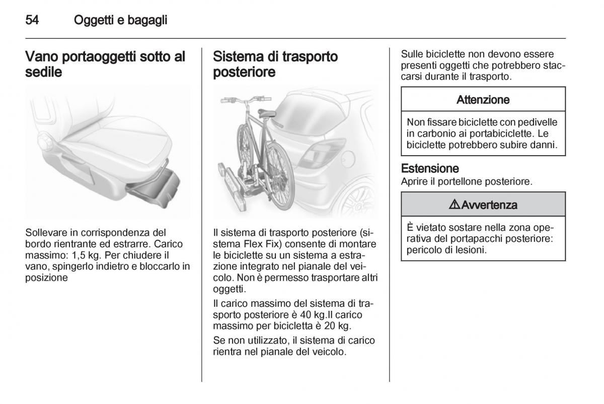 Opel Corsa D manuale del proprietario / page 56