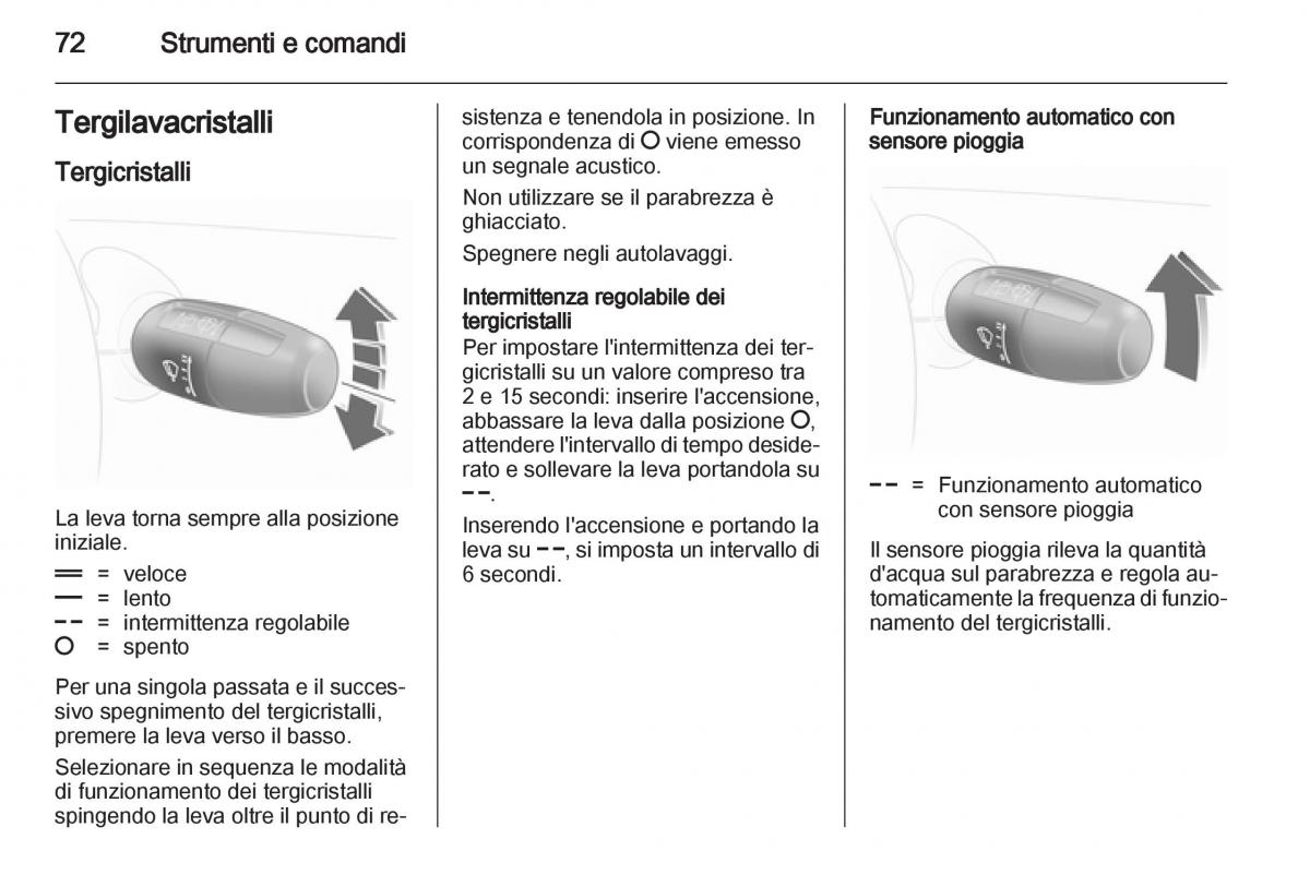 Opel Corsa D manuale del proprietario / page 74