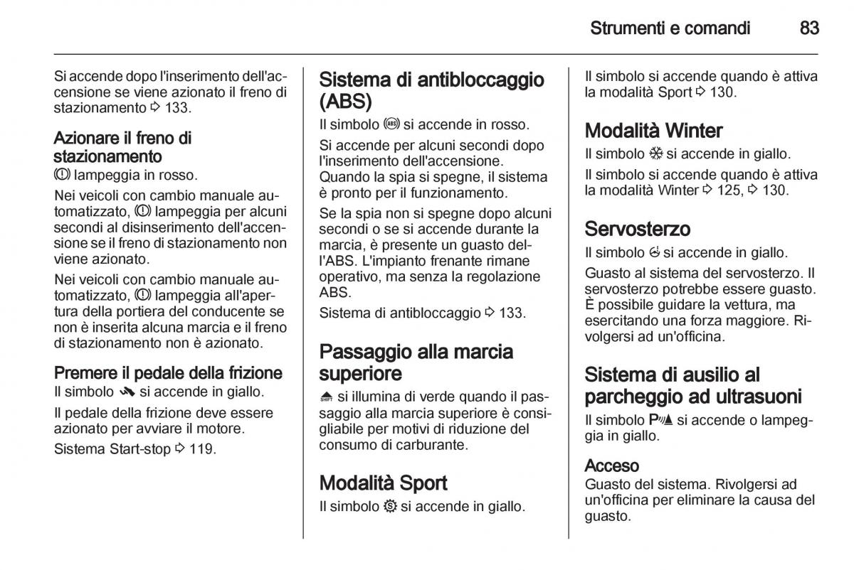 Opel Corsa D manuale del proprietario / page 85