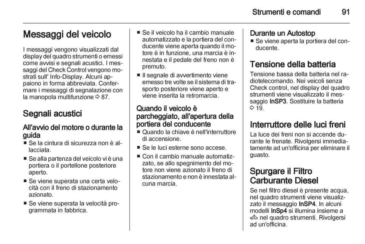 Opel Corsa D manuale del proprietario / page 93