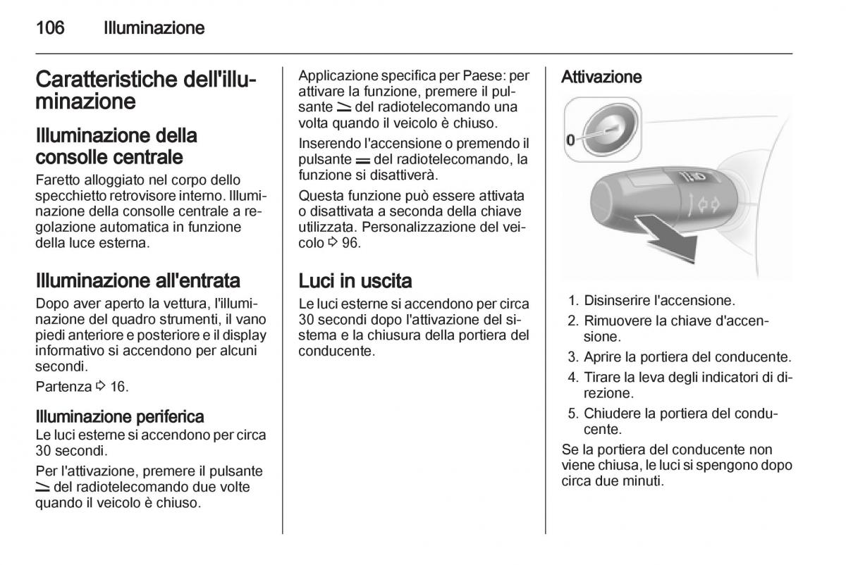 Opel Corsa D manuale del proprietario / page 108