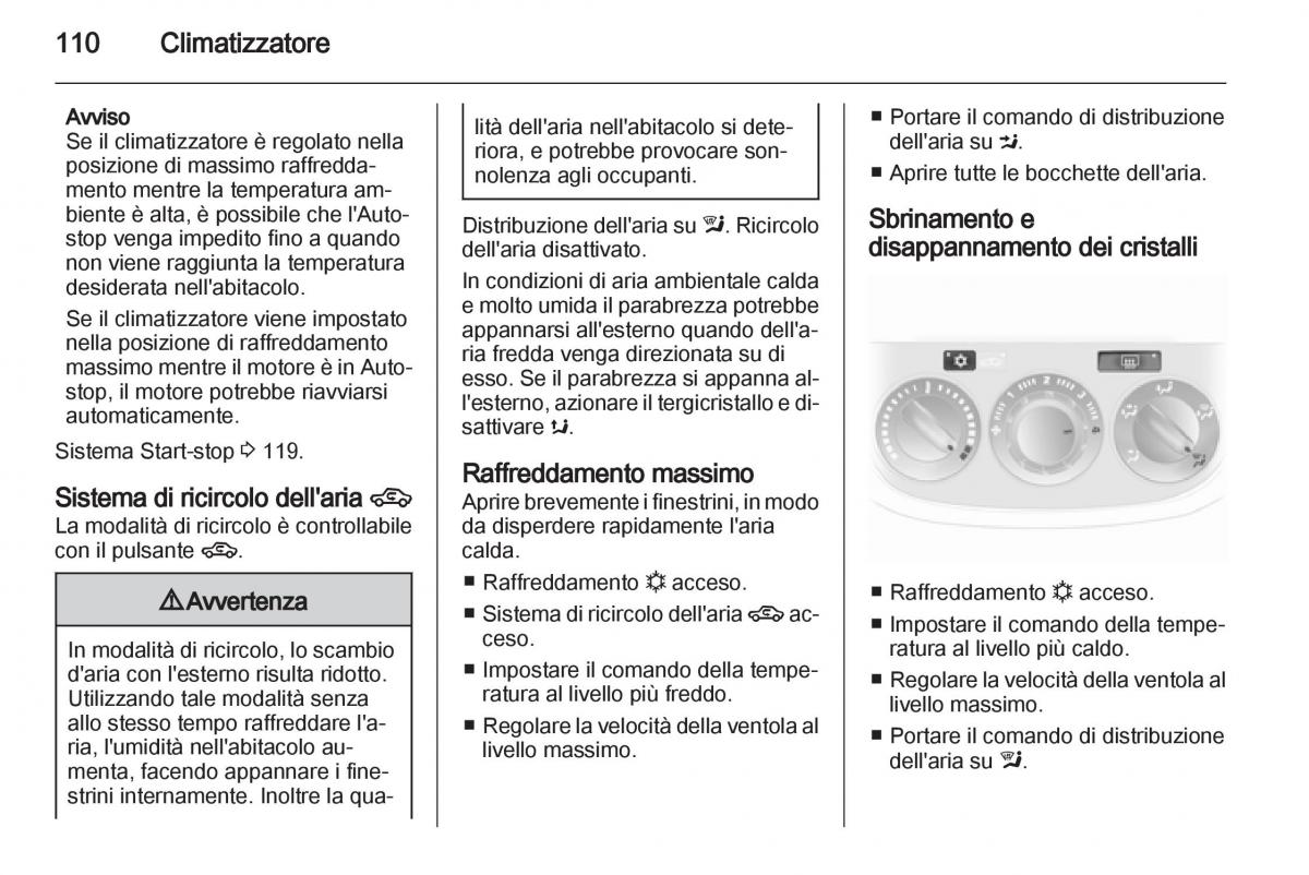 Opel Corsa D manuale del proprietario / page 112