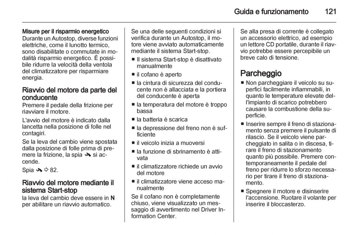 Opel Corsa D manuale del proprietario / page 123