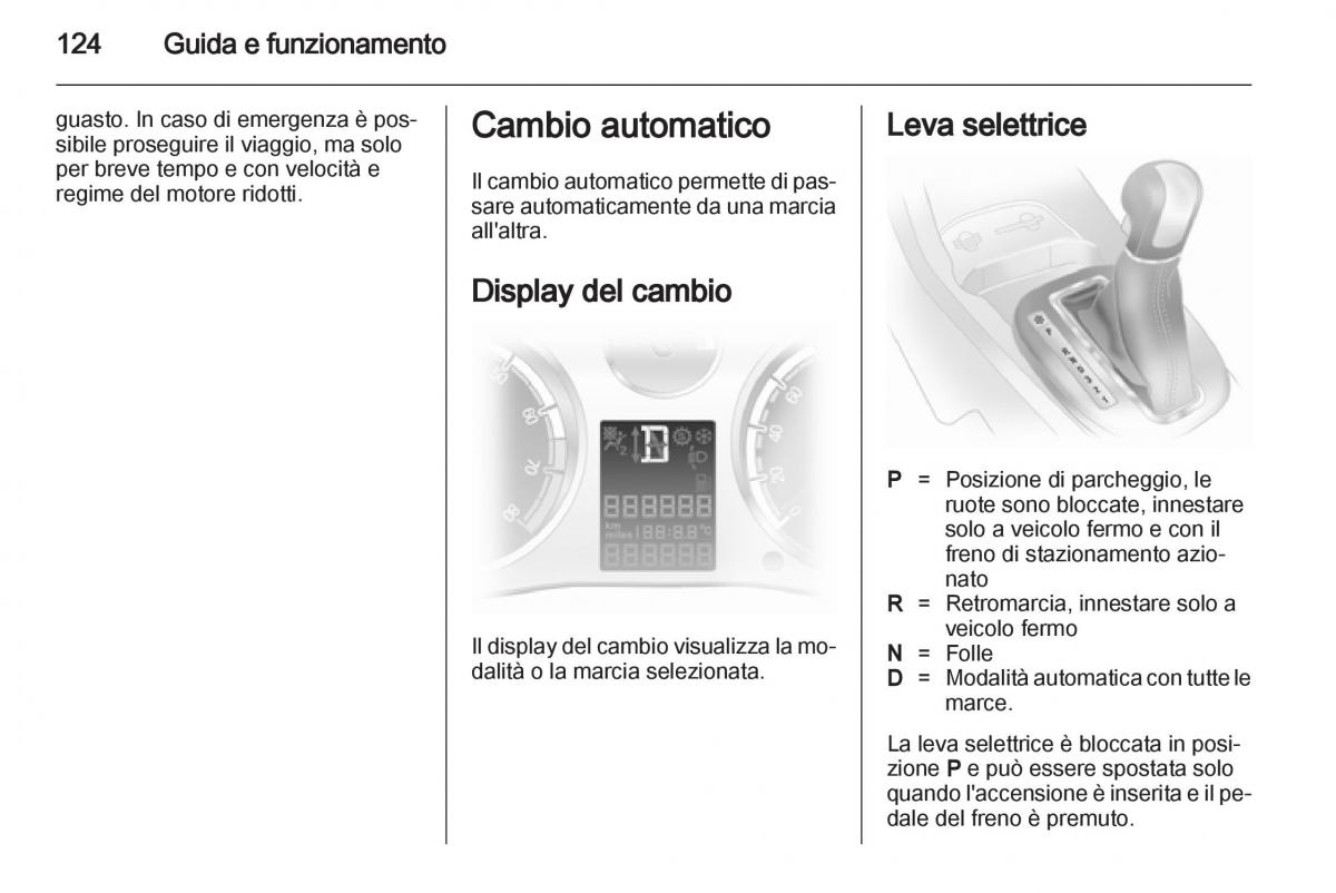 Opel Corsa D manuale del proprietario / page 126