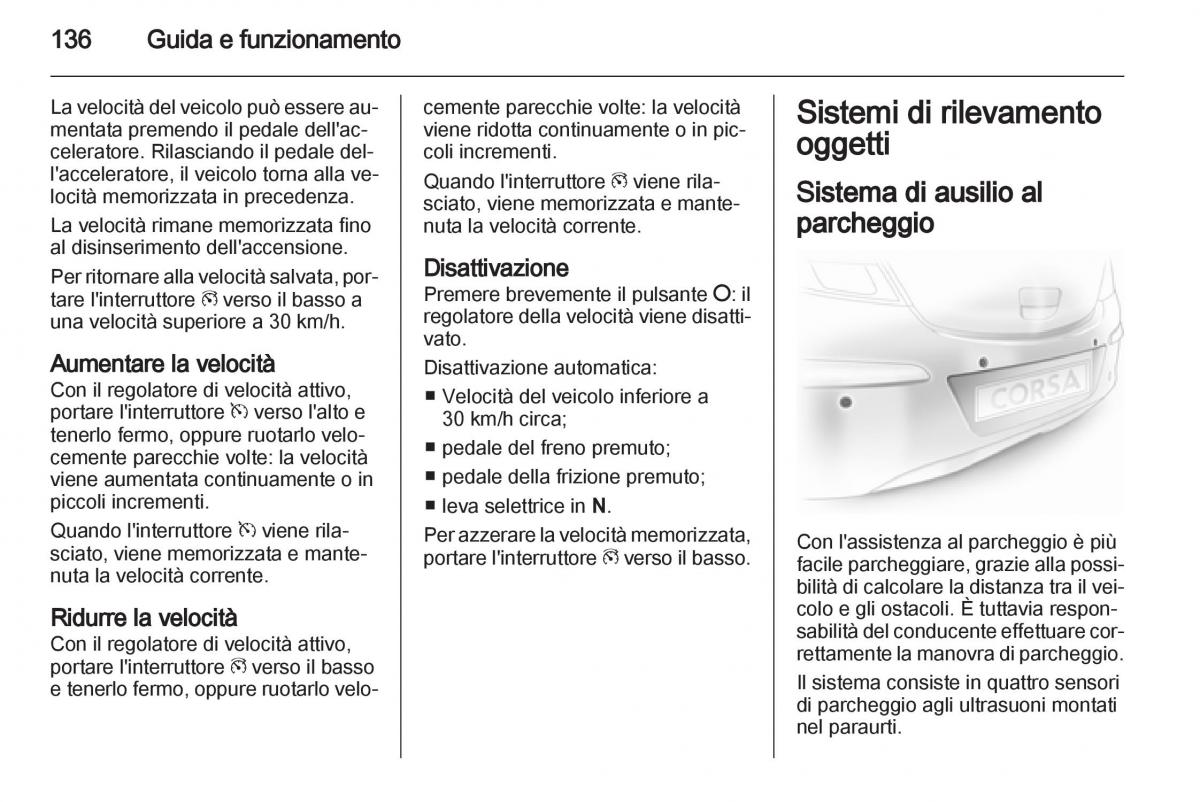 Opel Corsa D manuale del proprietario / page 138