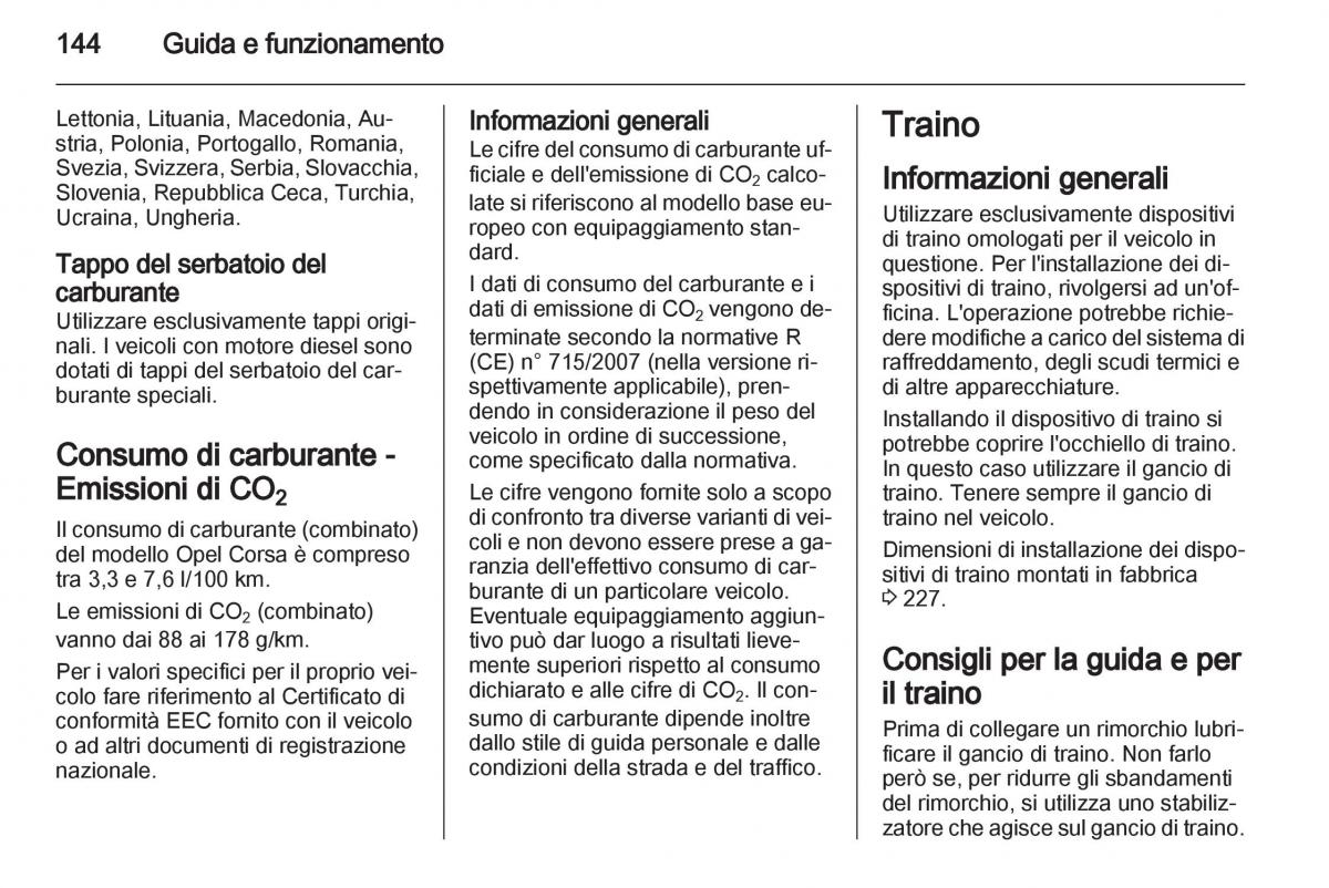 Opel Corsa D manuale del proprietario / page 146