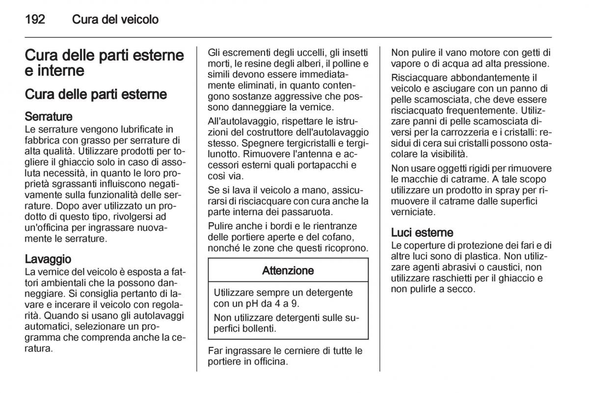 Opel Corsa D manuale del proprietario / page 194