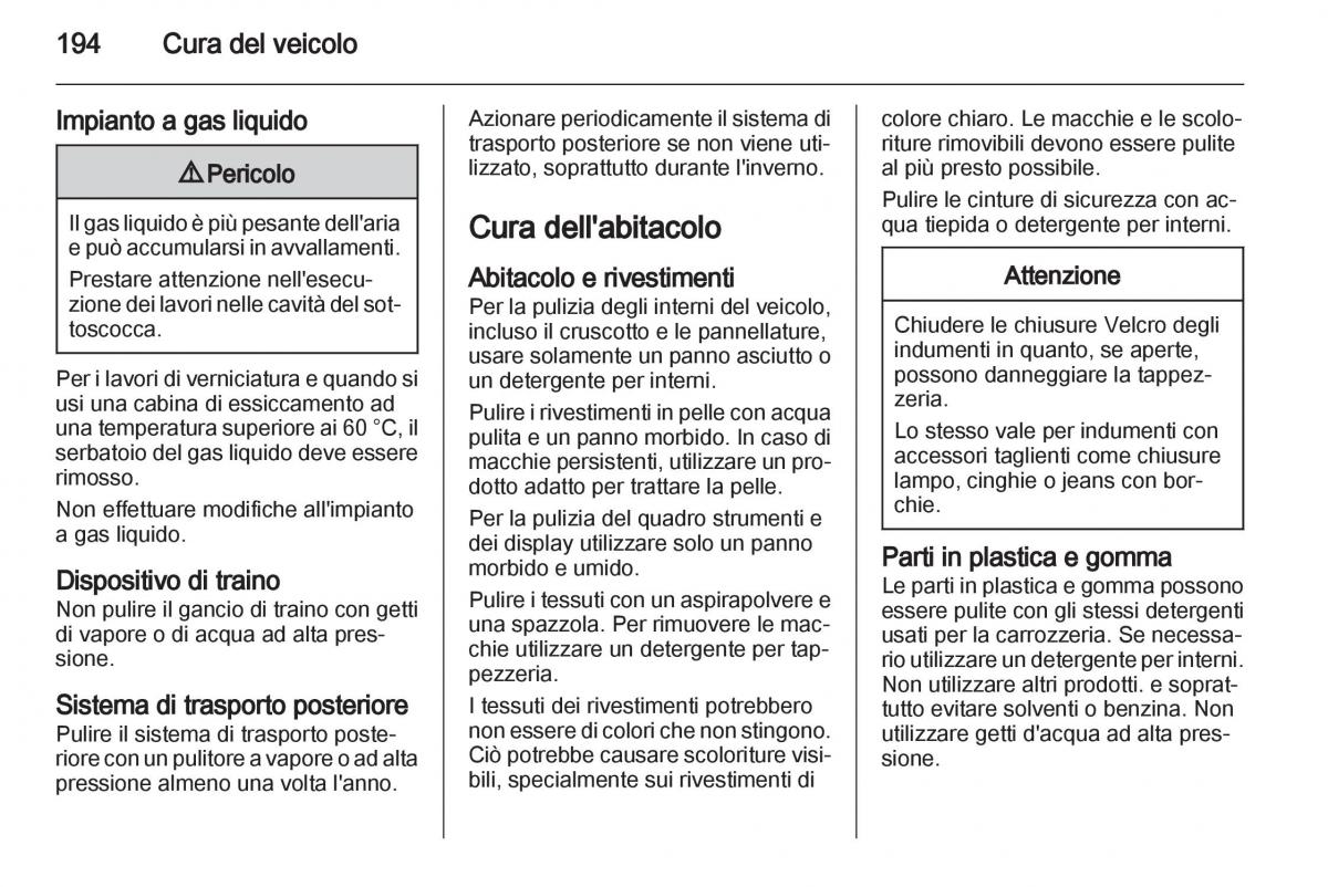 Opel Corsa D manuale del proprietario / page 196