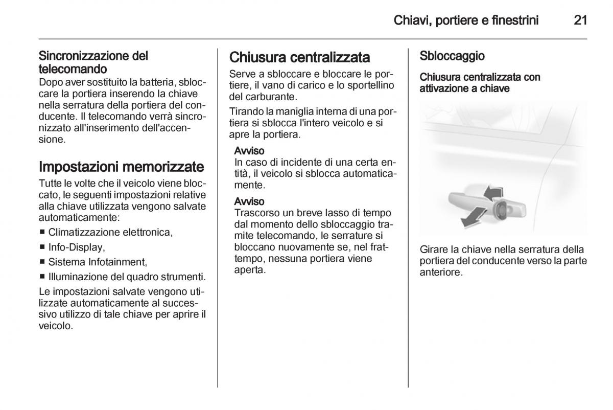 Opel Corsa D manuale del proprietario / page 23