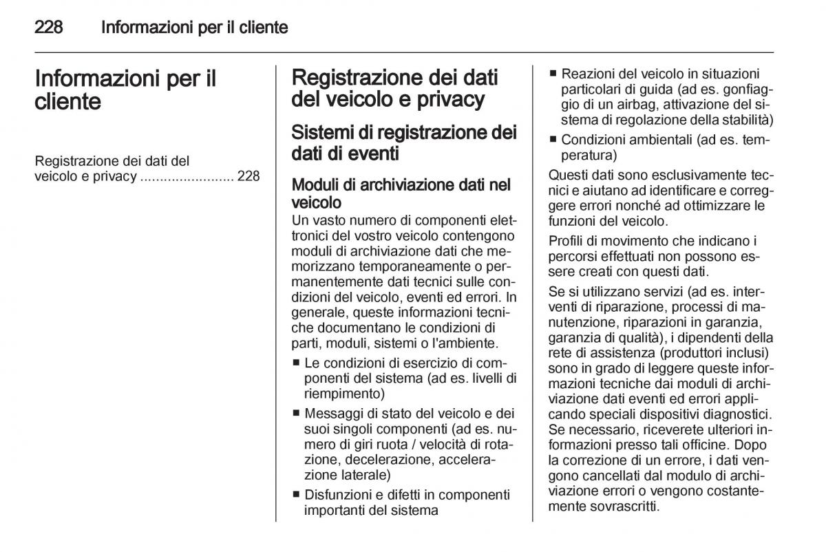 Opel Corsa D manuale del proprietario / page 230