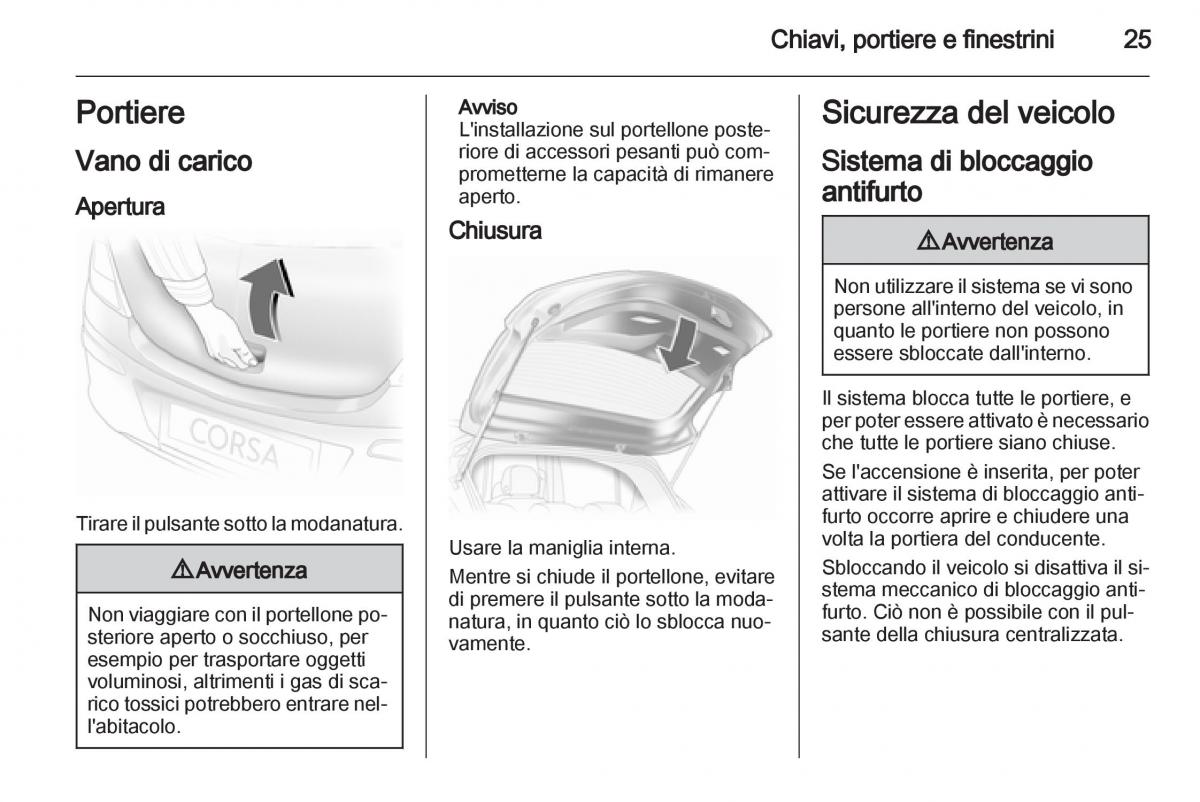 Opel Corsa D manuale del proprietario / page 27