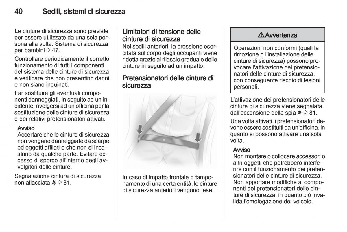 Opel Corsa D manuale del proprietario / page 42