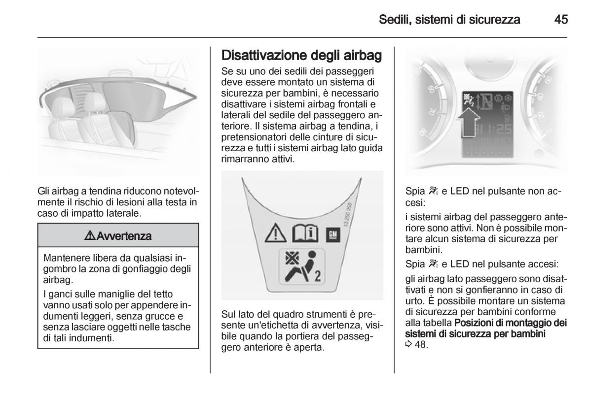 Opel Corsa D manuale del proprietario / page 47