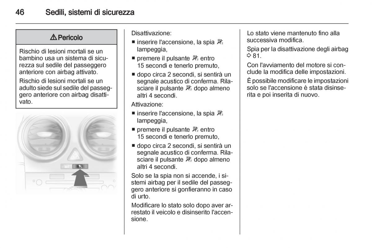 Opel Corsa D manuale del proprietario / page 48