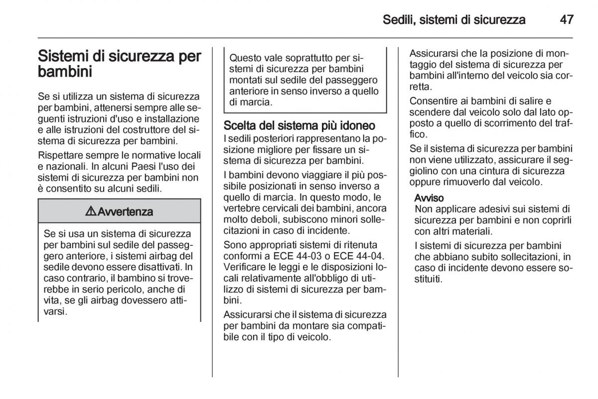 Opel Corsa D manuale del proprietario / page 49