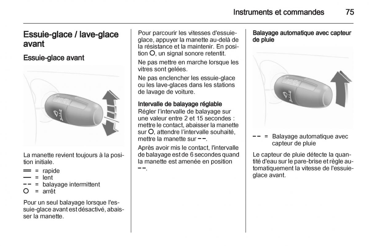 Opel Corsa D manuel du proprietaire / page 77