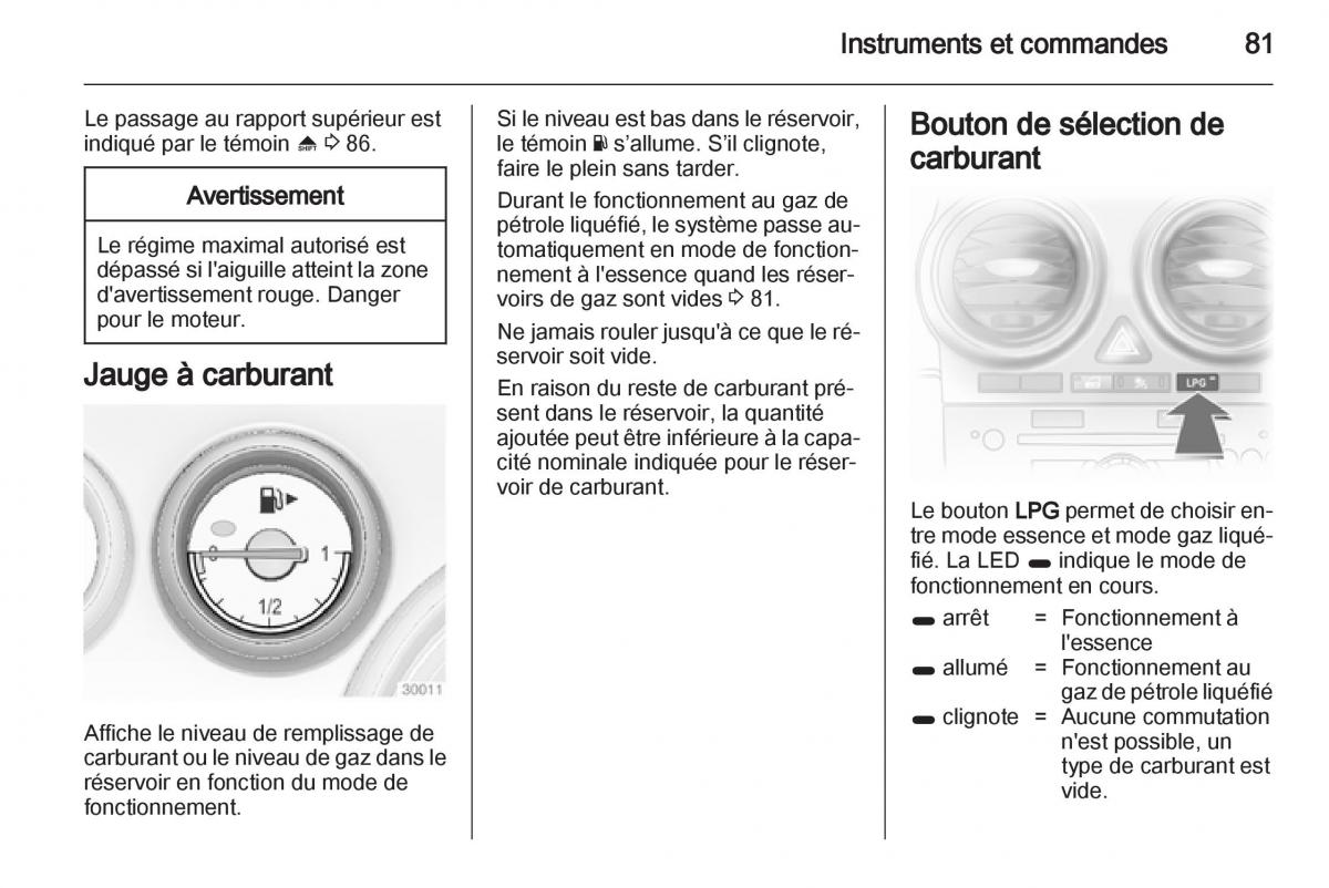 Opel Corsa D manuel du proprietaire / page 83