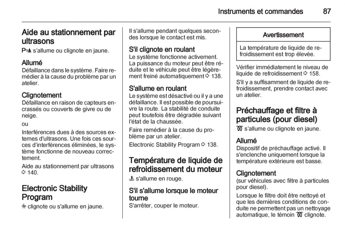 Opel Corsa D manuel du proprietaire / page 89