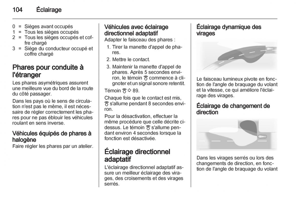 Opel Corsa D manuel du proprietaire / page 106