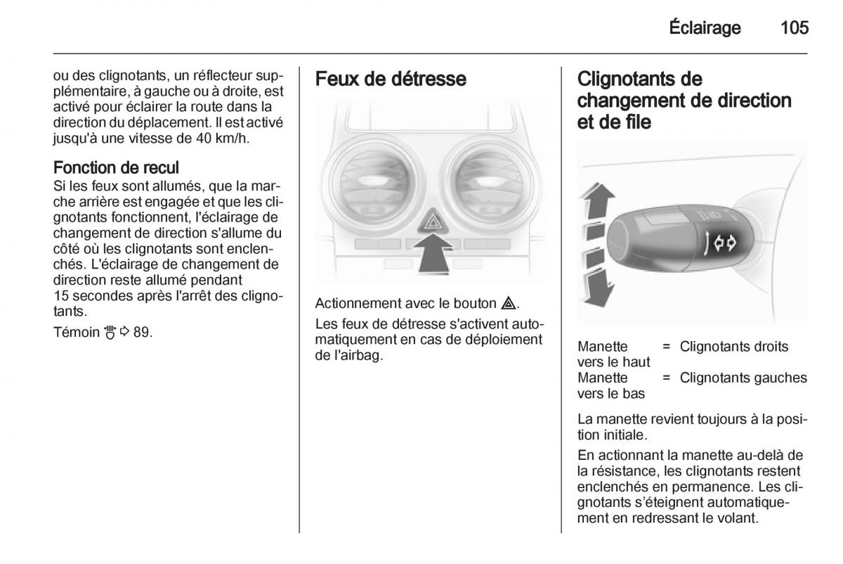 Opel Corsa D manuel du proprietaire / page 107