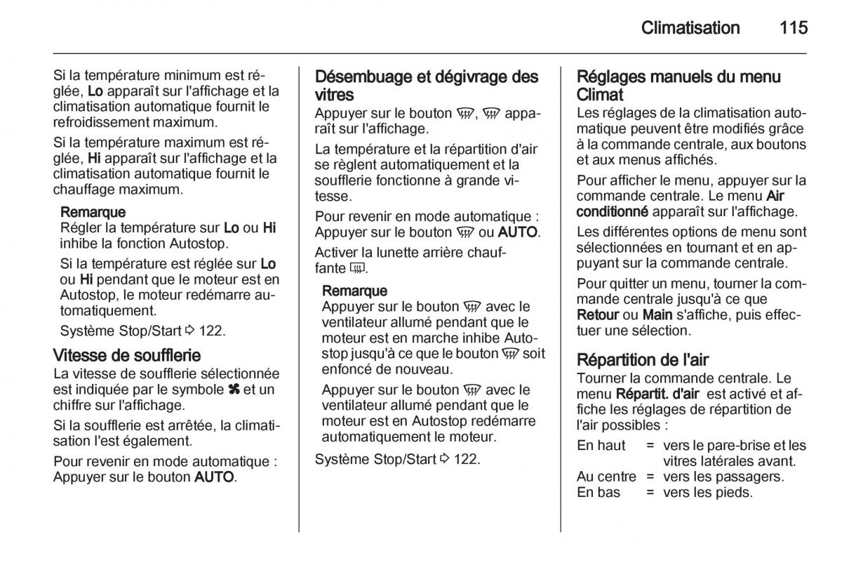 Opel Corsa D manuel du proprietaire / page 117