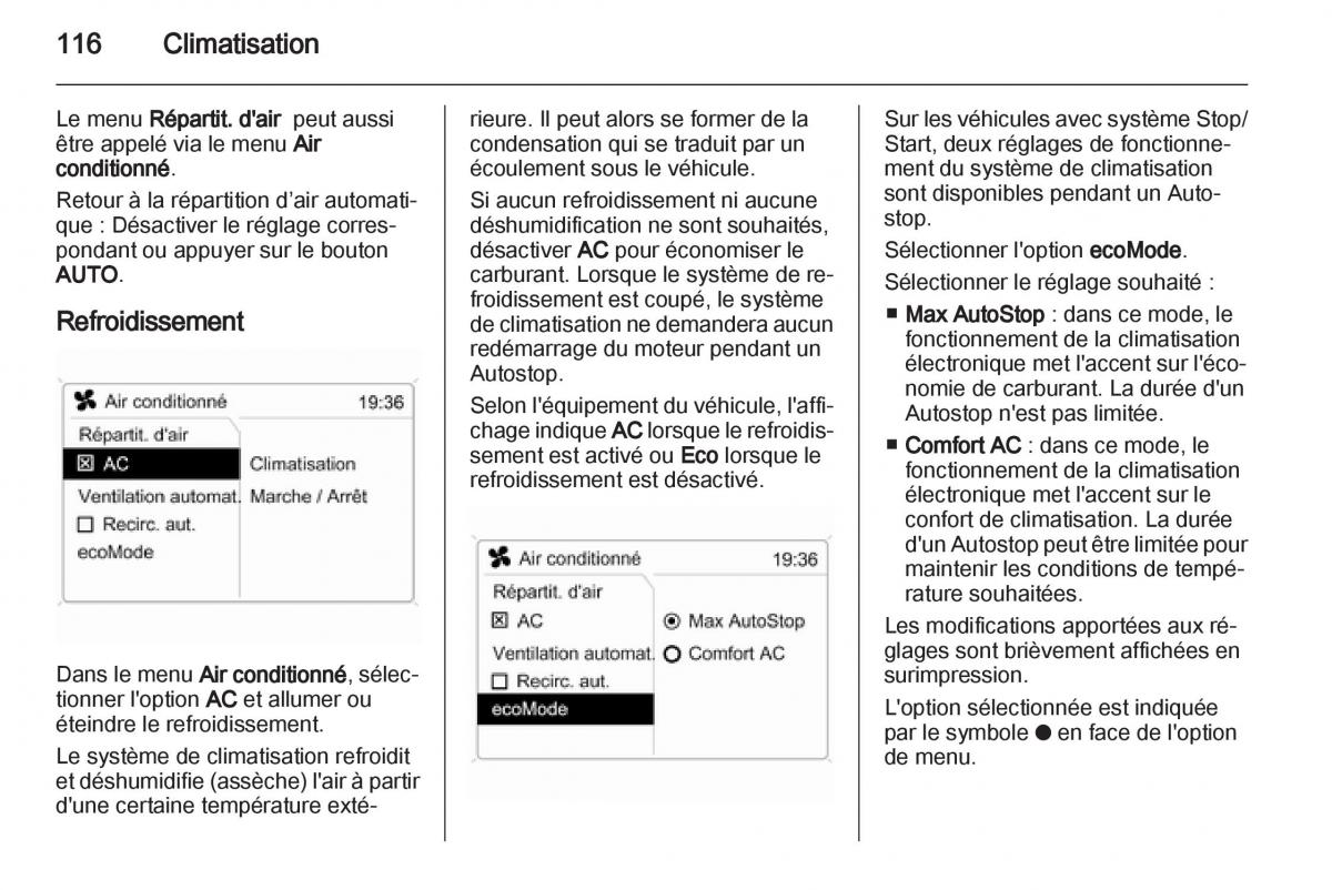 Opel Corsa D manuel du proprietaire / page 118