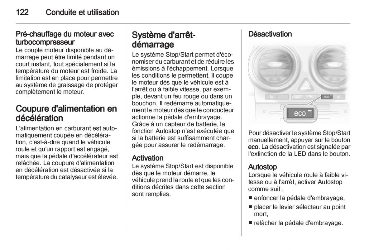 Opel Corsa D manuel du proprietaire / page 124