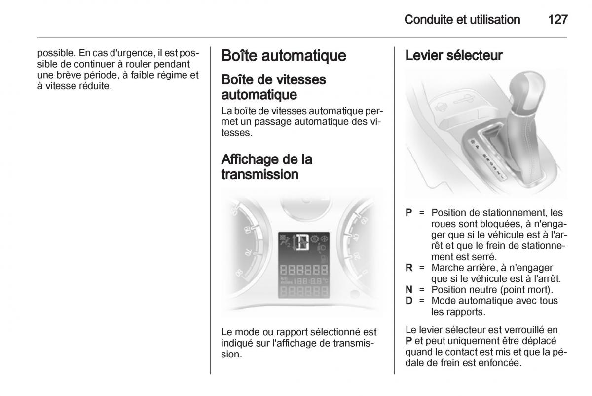 Opel Corsa D manuel du proprietaire / page 129