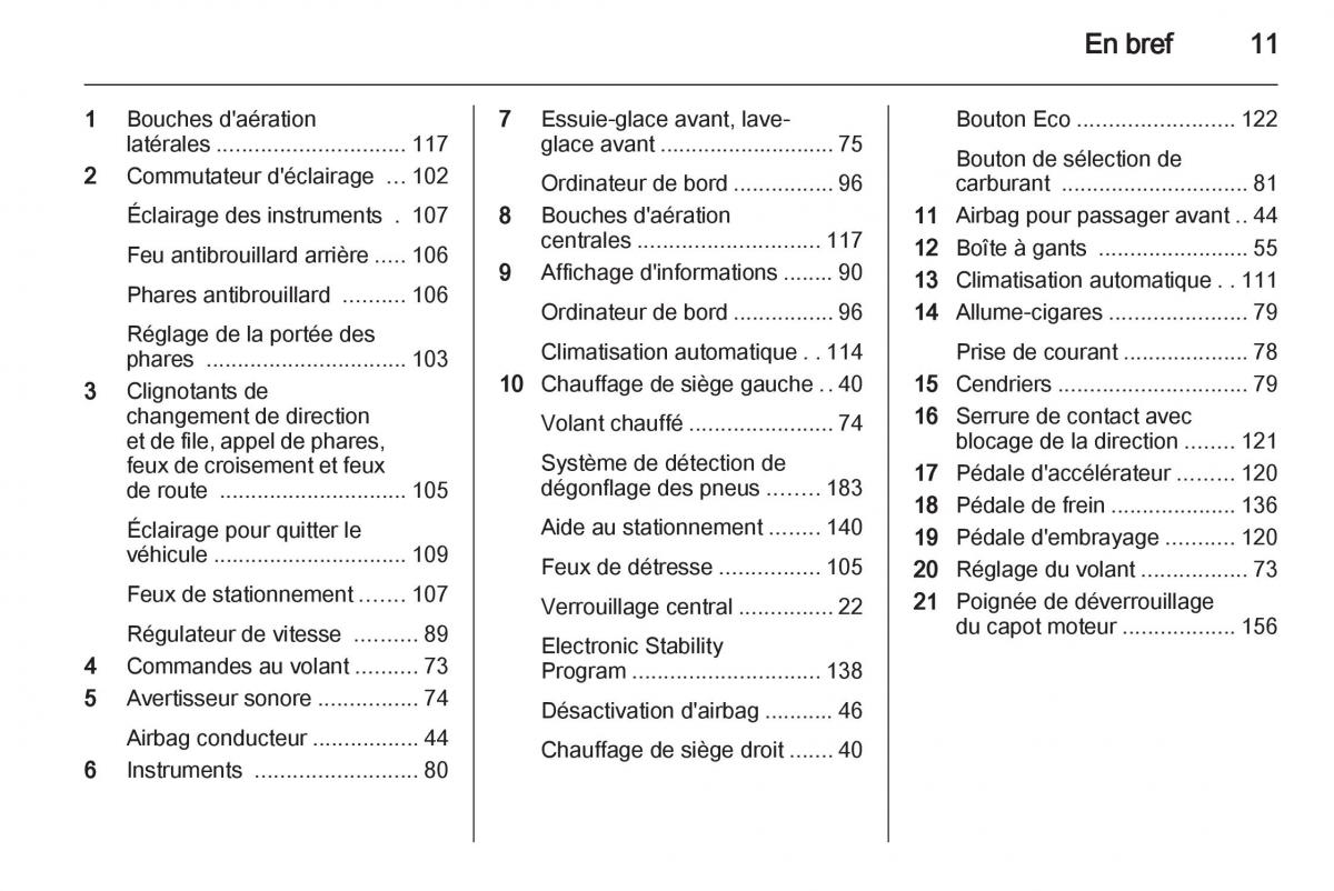 Opel Corsa D manuel du proprietaire / page 13