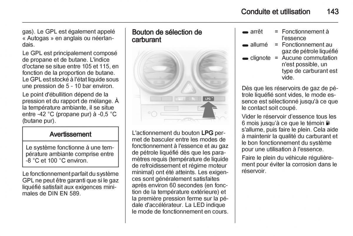 Opel Corsa D manuel du proprietaire / page 145