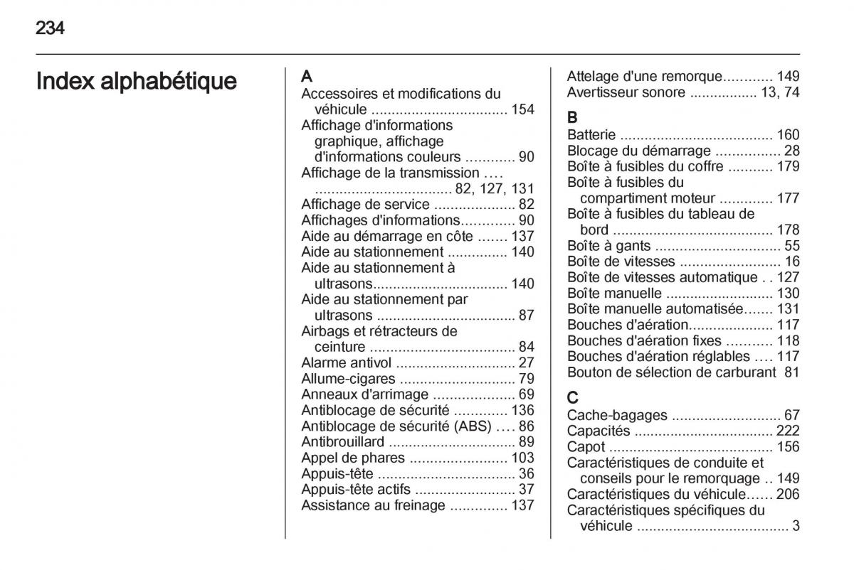 Opel Corsa D manuel du proprietaire / page 236