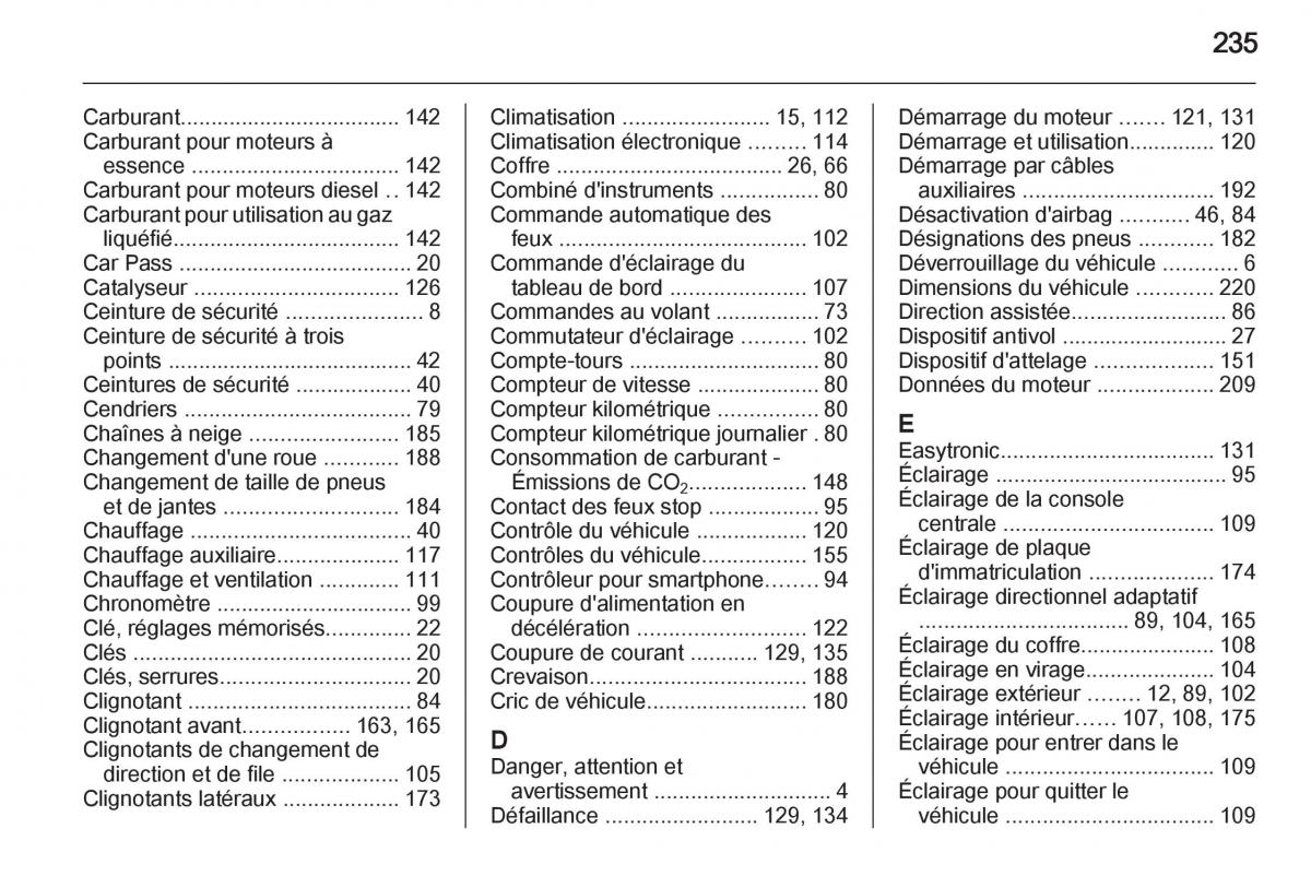 Opel Corsa D manuel du proprietaire / page 237