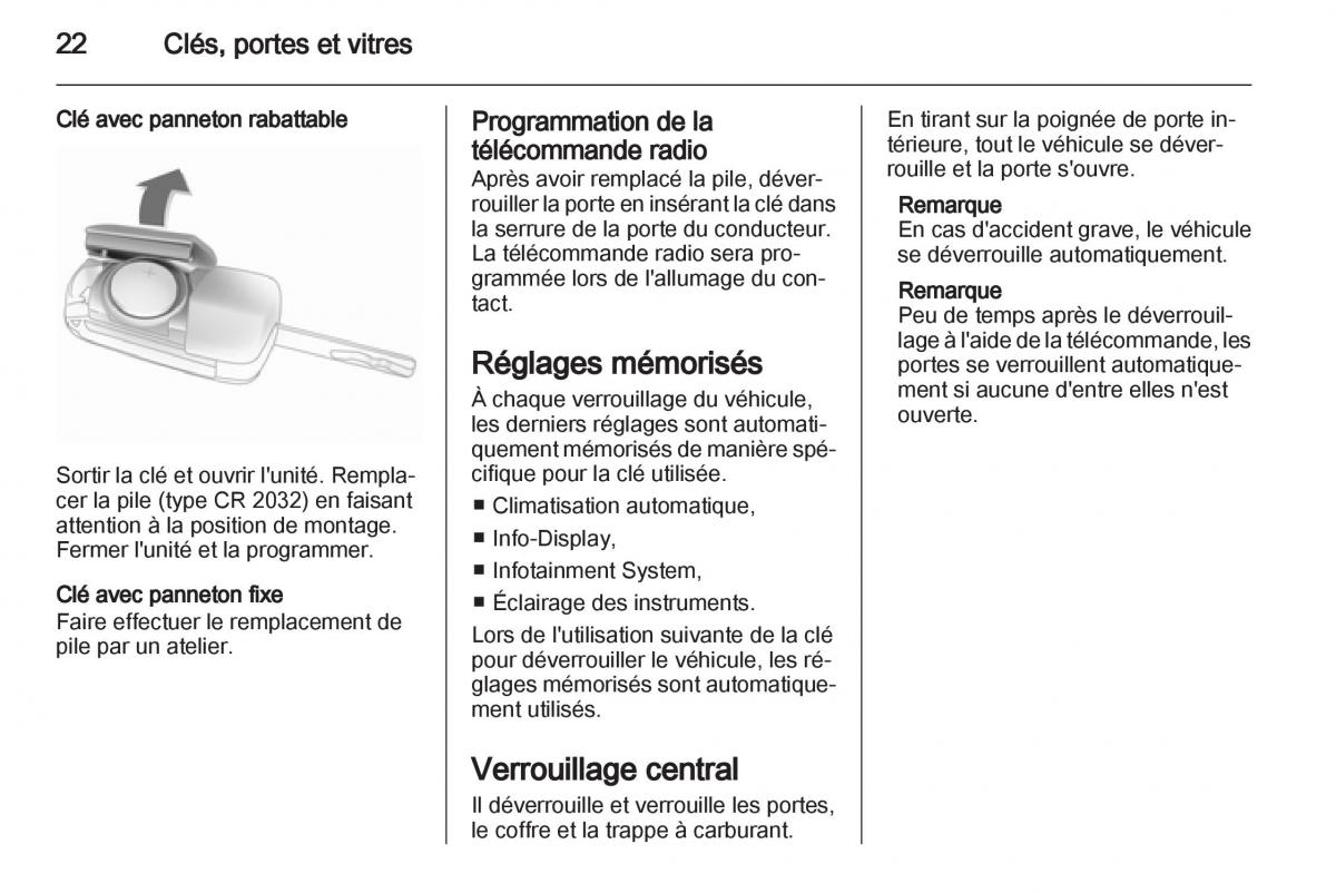 Opel Corsa D manuel du proprietaire / page 24