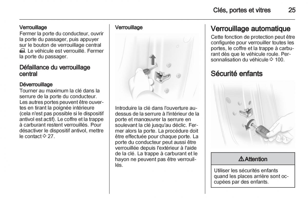 Opel Corsa D manuel du proprietaire / page 27