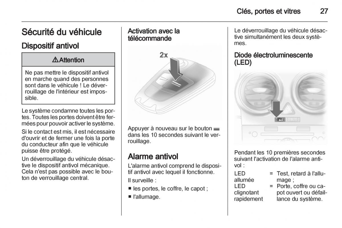 Opel Corsa D manuel du proprietaire / page 29