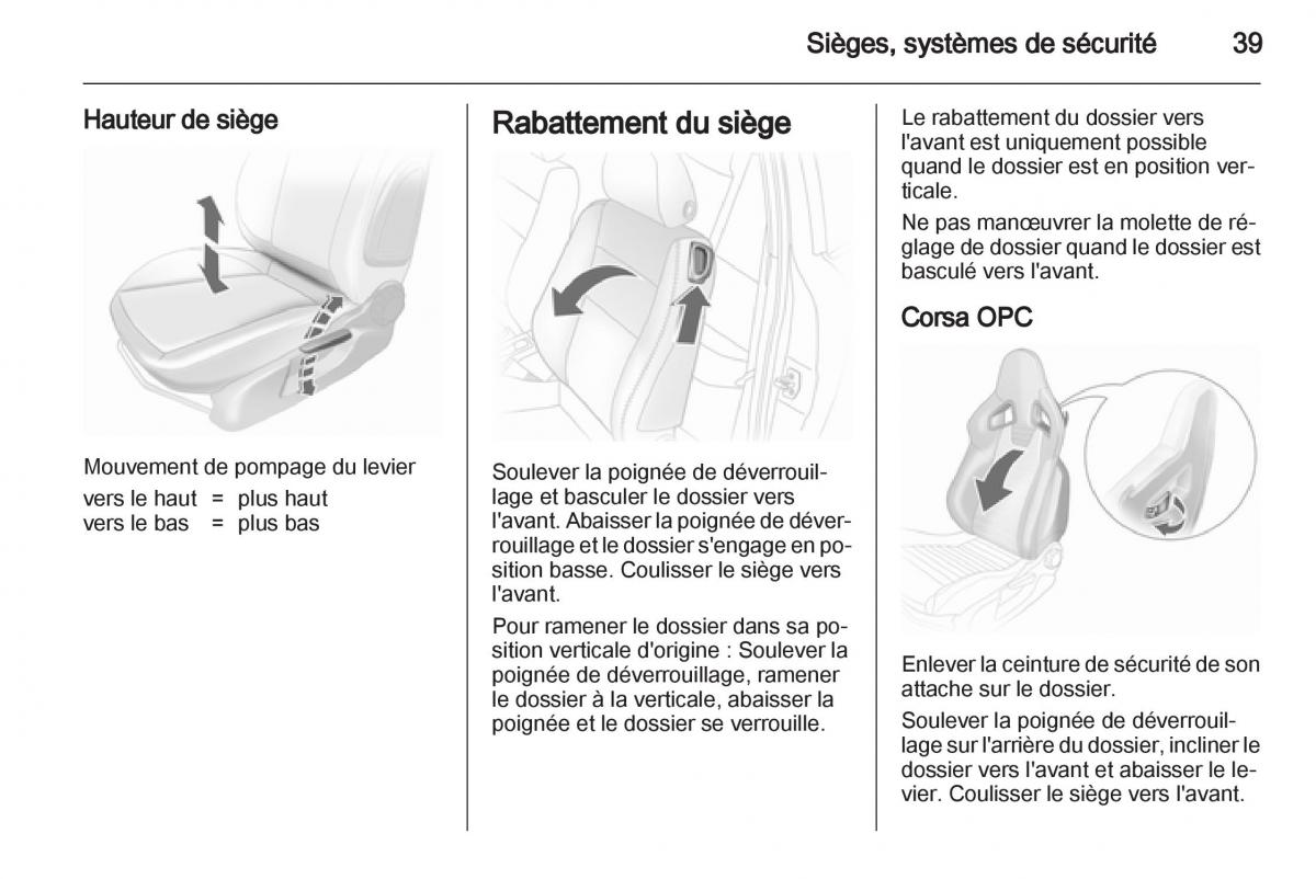 Opel Corsa D manuel du proprietaire / page 41