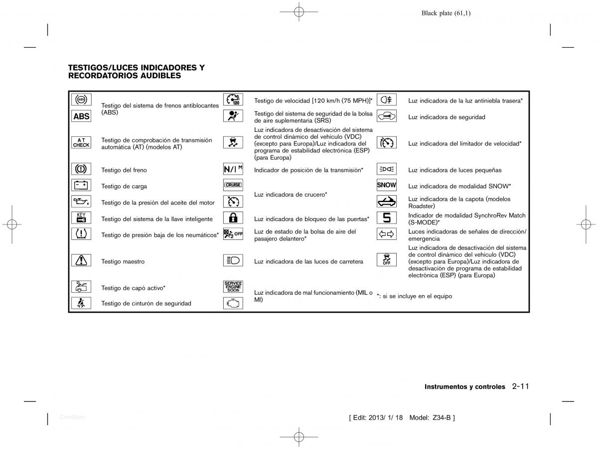 Nissan 370Z manual del propietario / page 62