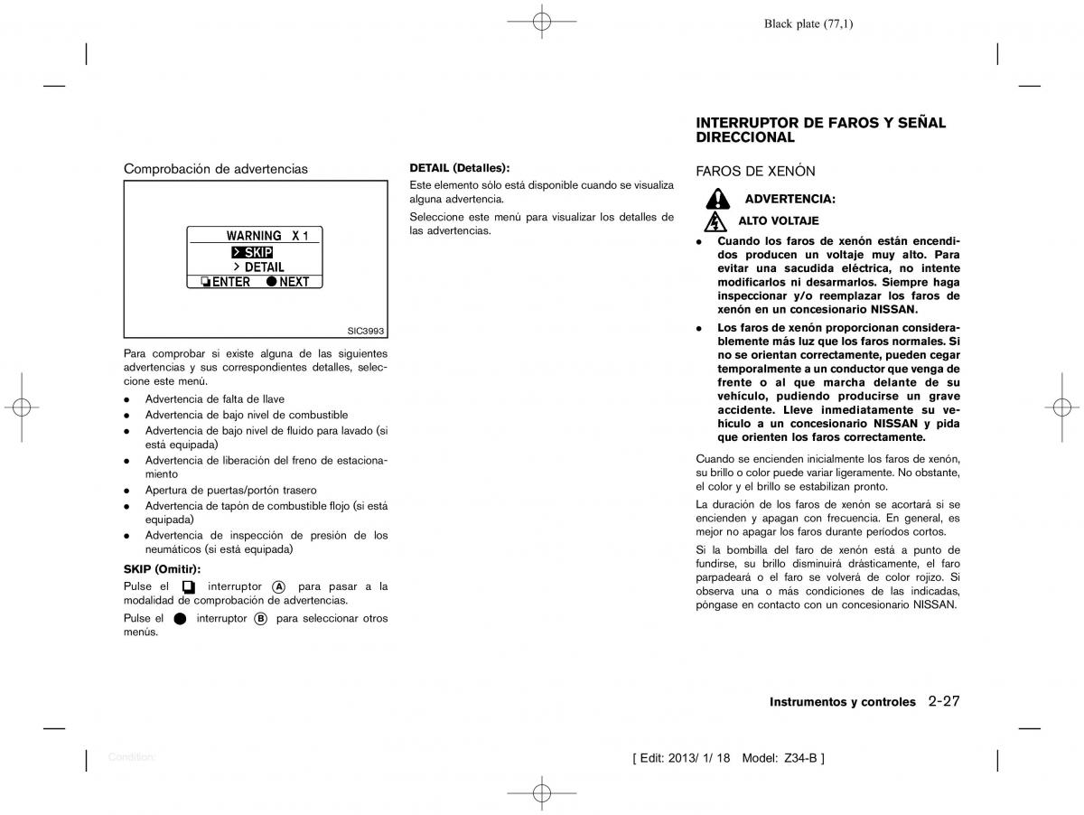 Nissan 370Z manual del propietario / page 78