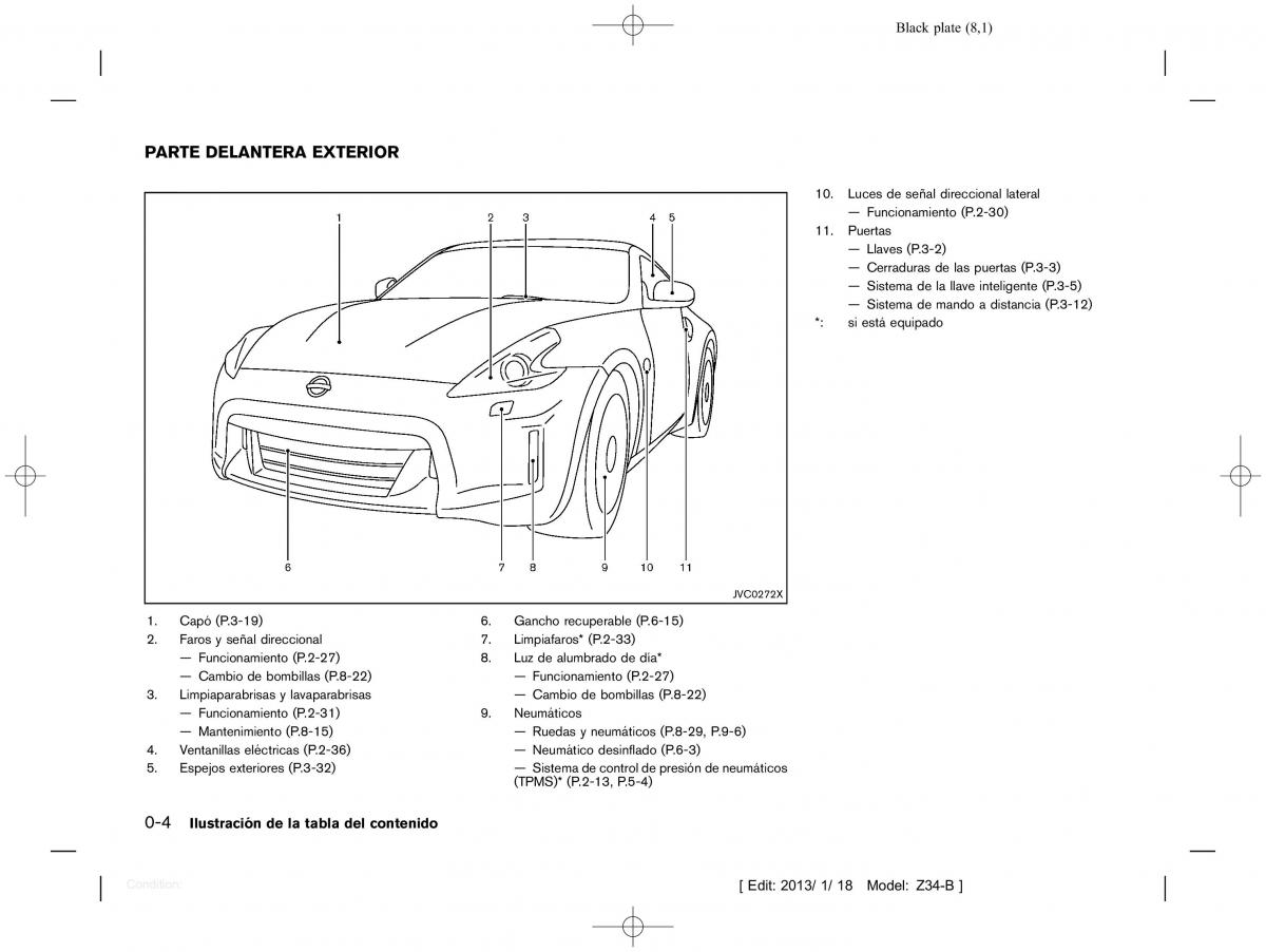 Nissan 370Z manual del propietario / page 9