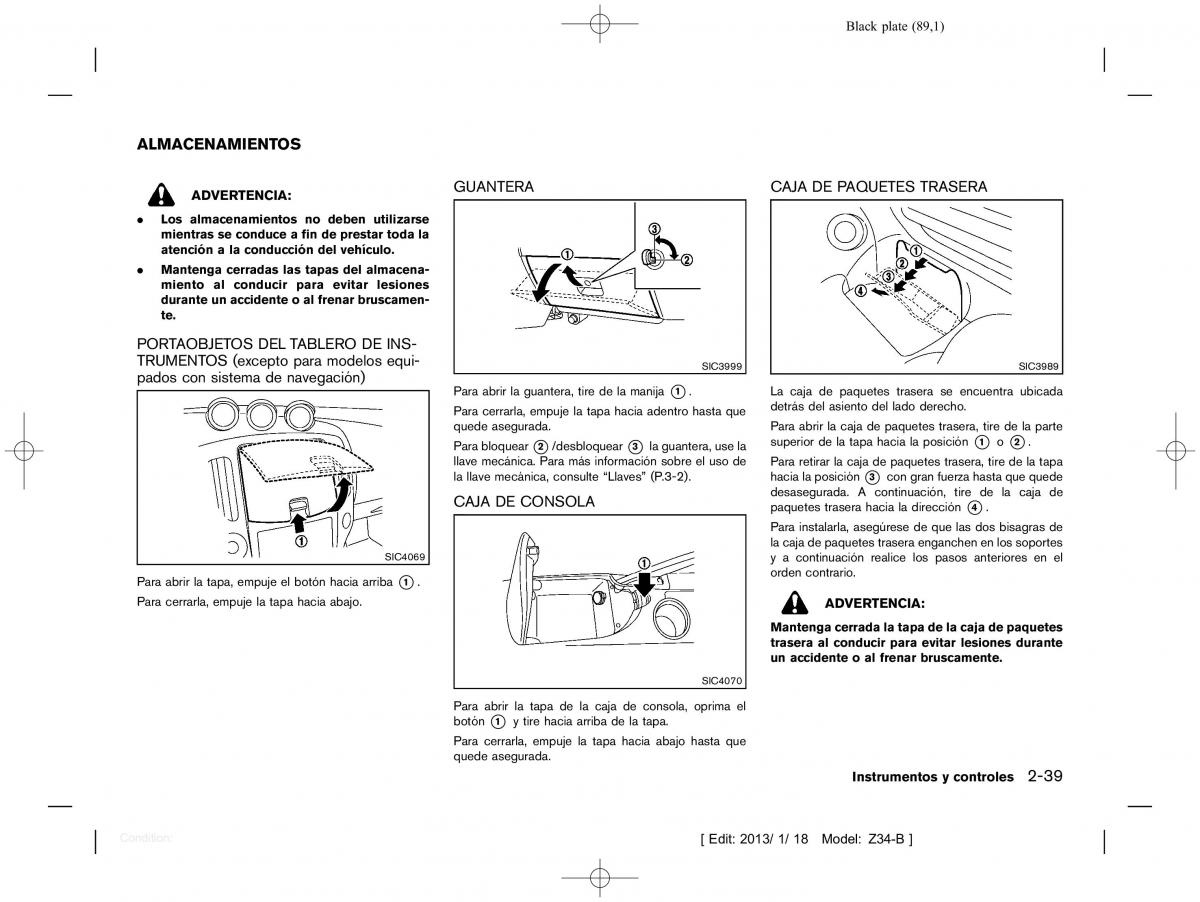 Nissan 370Z manual del propietario / page 90