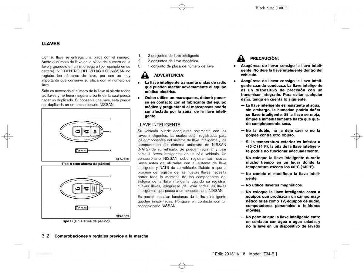 Nissan 370Z manual del propietario / page 101