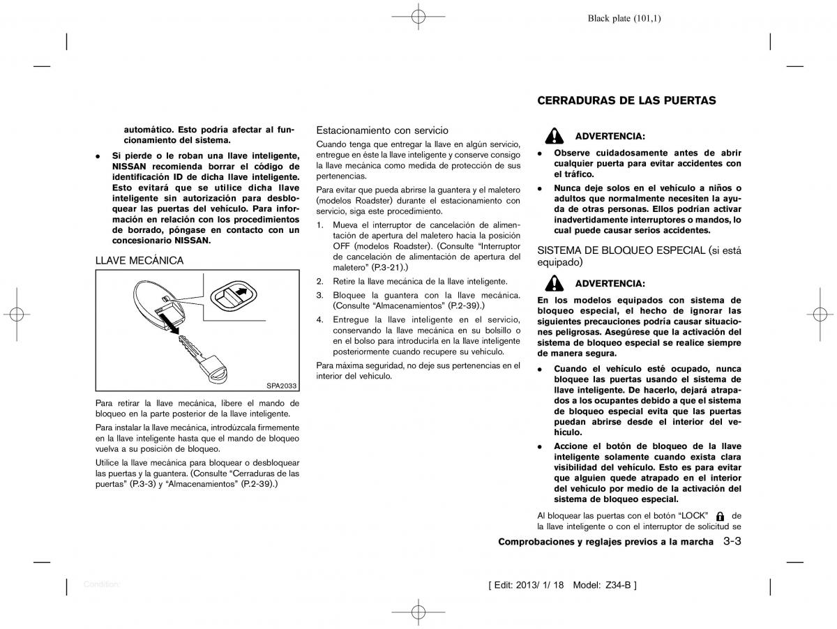 Nissan 370Z manual del propietario / page 102